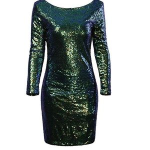 Woman’s long sleeve sequin party dress Size L